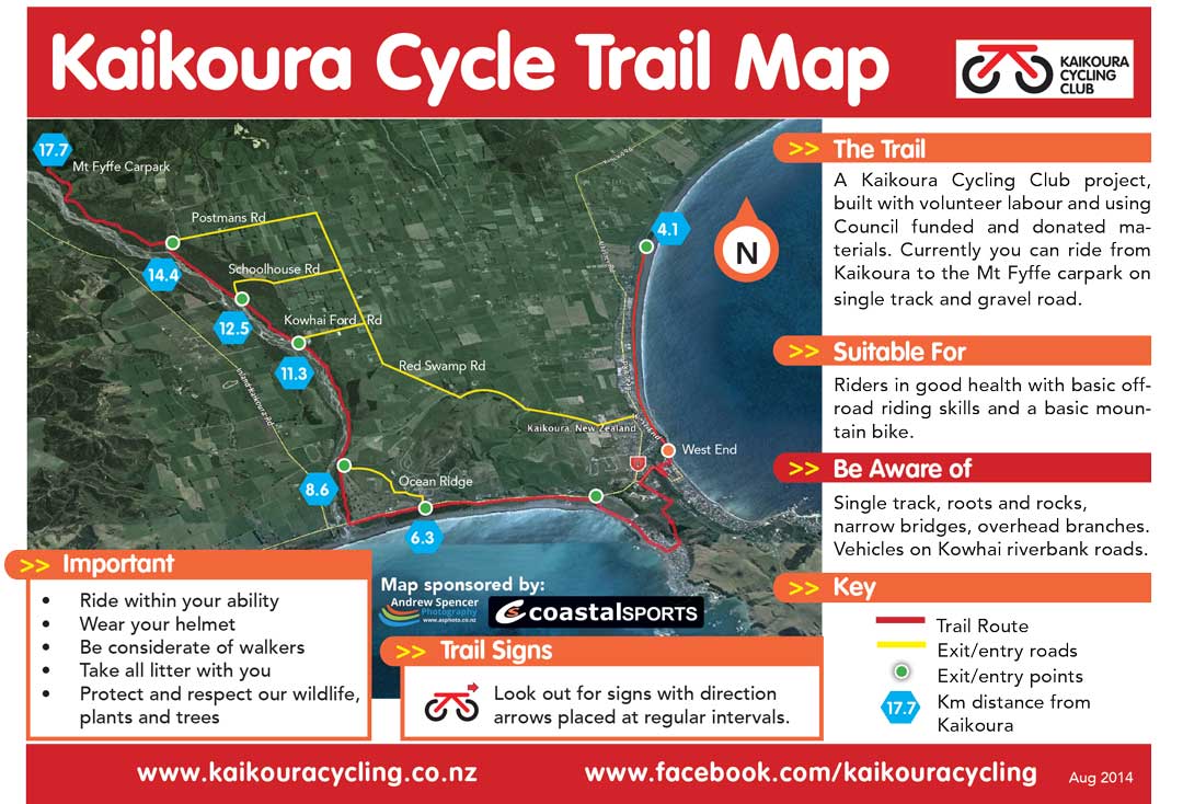 Kaikoura Mountain Bike trail map