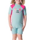 Kids Dawn Patrol Short Sleeve Spring Wetsuit pink
